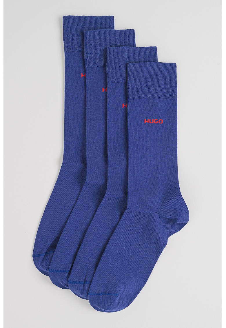 Set de sosete lungi cu logo - 2 perechi - Albastru royal