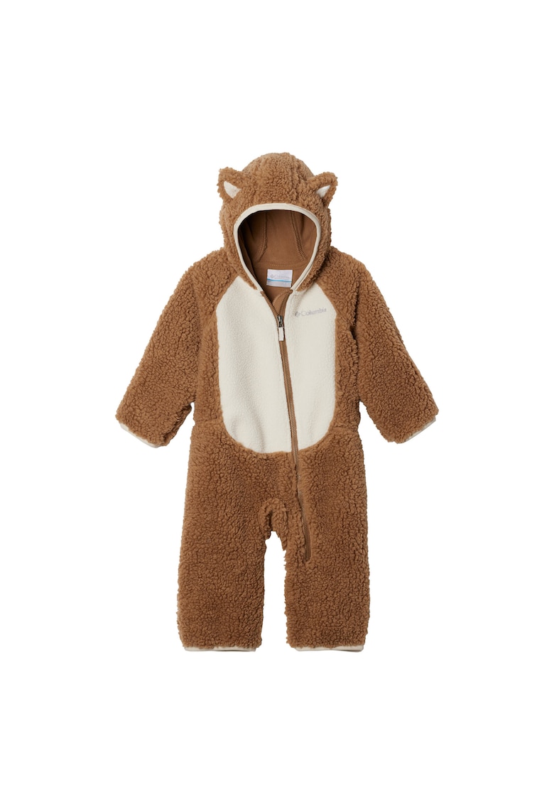 Salopeta copii unisex - maro/alb