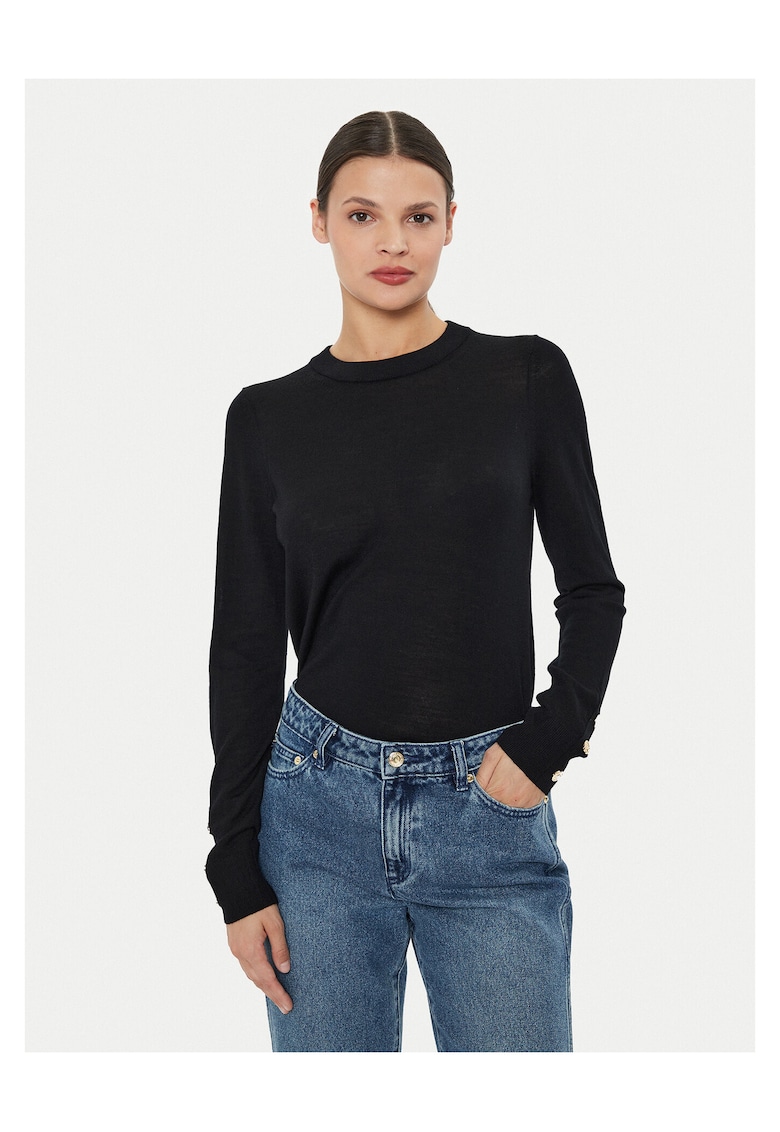 Pulover dama negru - din material tricotat