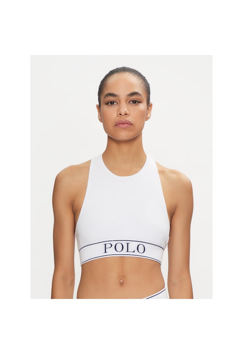 Bustiera sport dama alb - elastic