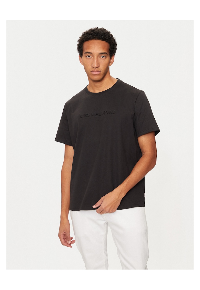 Tricou barbat - negru - bumbac