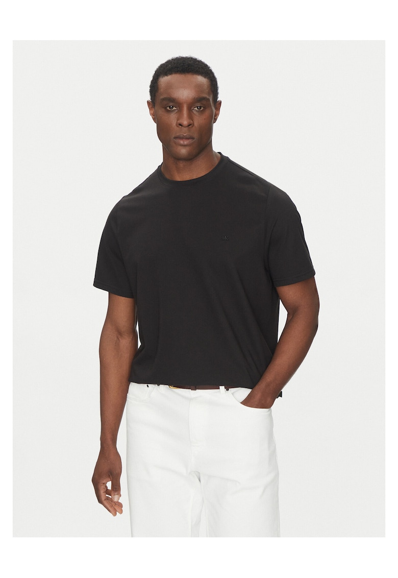 Tricou barbat - negru - bumbac - uni