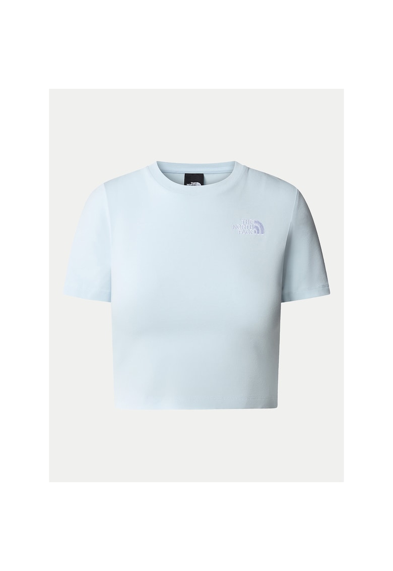 Tricou scurt pentru dama - albastru - bumbac -
