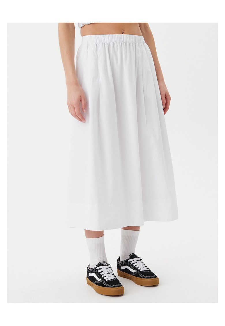 Fusta midi - alb - material usor -