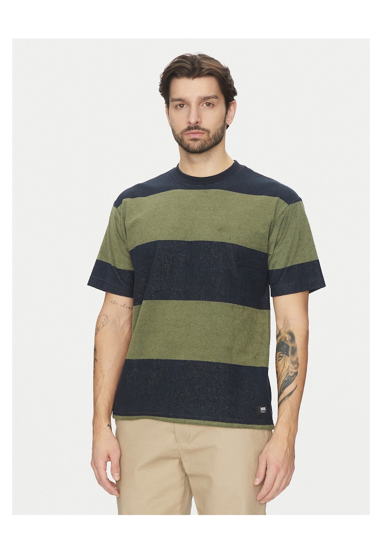 Tricou barbat - bleumarin/verde - bumbac