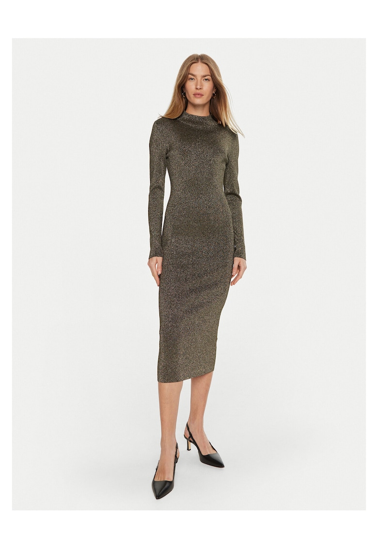 Rochie tricotata de dama auriu