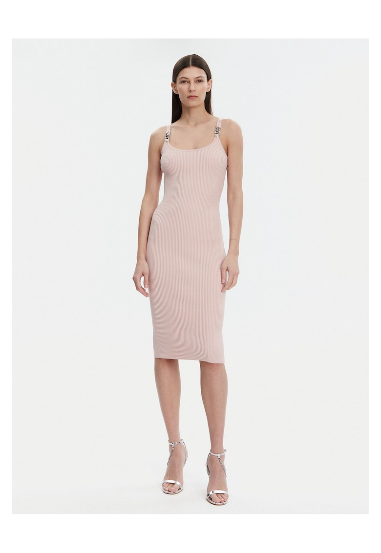 Rochie tricotata de dama roz - fabricata din material de calitate