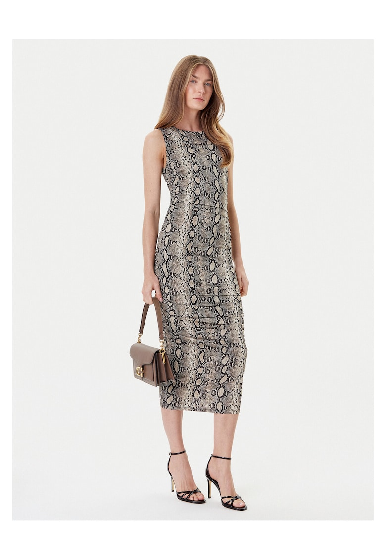 Rochie de cocktail dama gri - din material elegant
