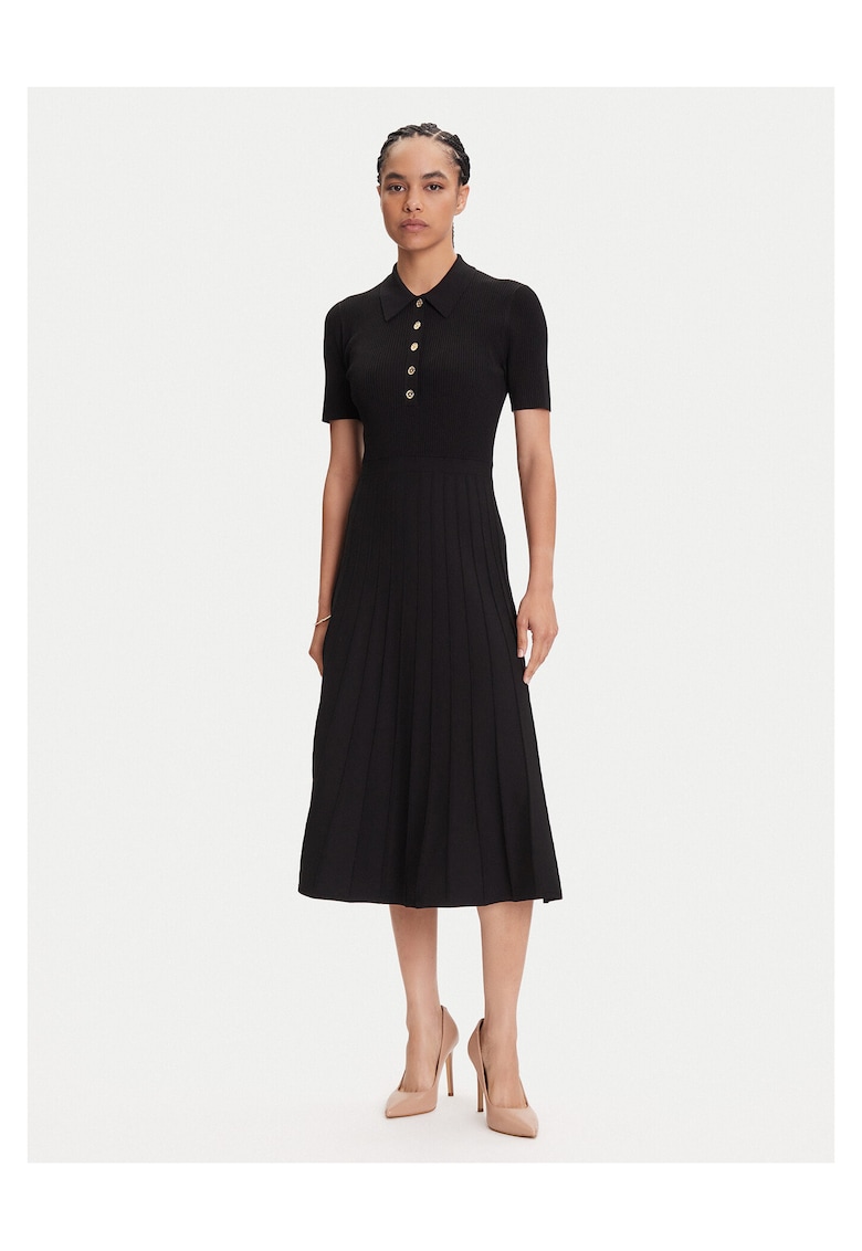 Rochie tricotata de dama fabricata ddwqin material de calitate - Negru