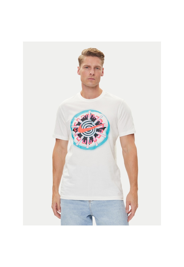 Tricou sport pentru barbati alb - bumbac