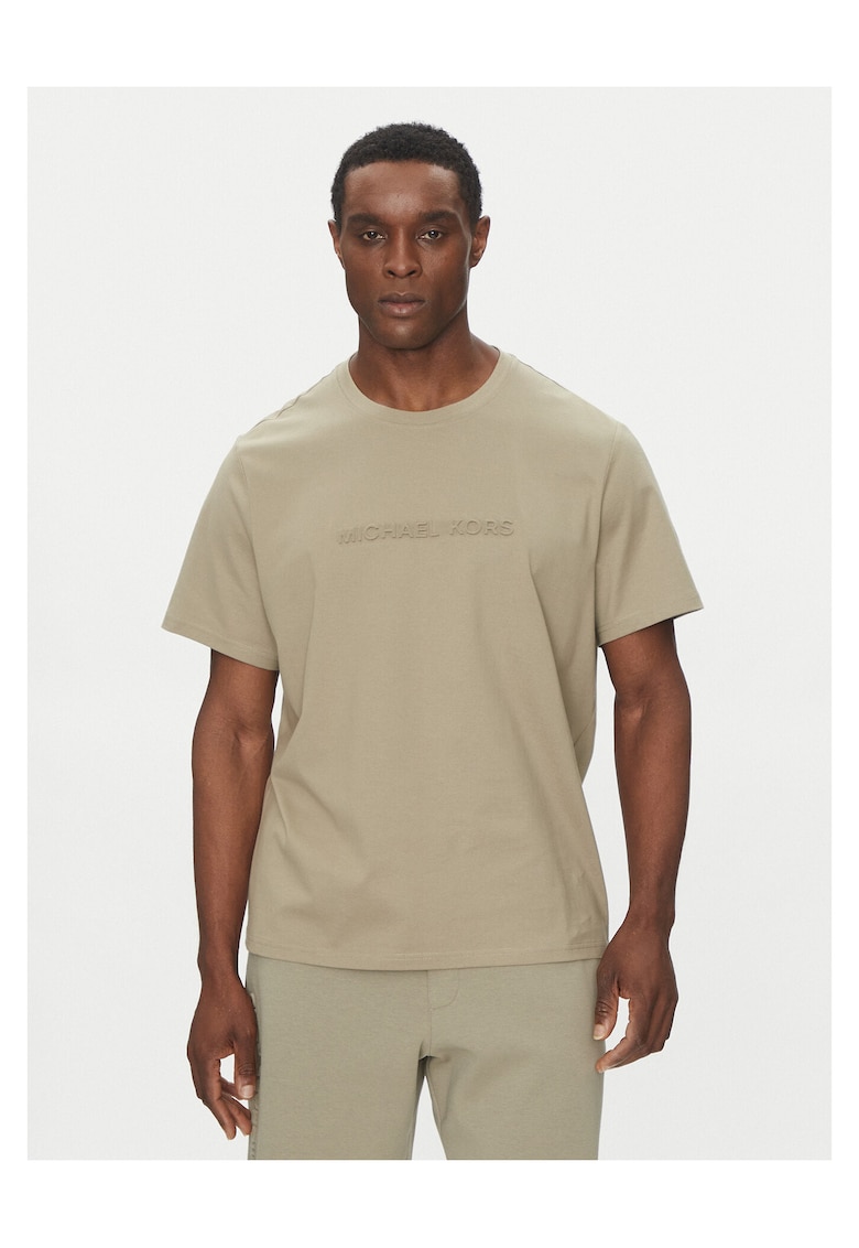Tricou barbati bej - bumbac