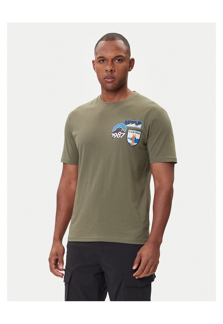 Tricou barbati verde - bumbac