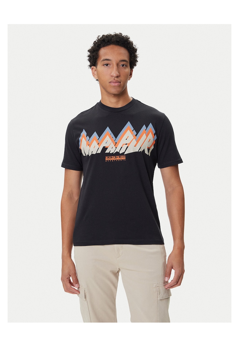 Tricou barbatesc negru - bumbac