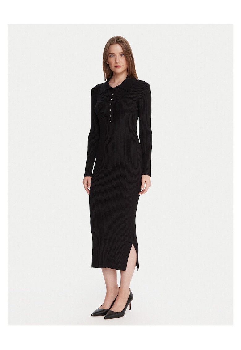 Rochie tricotata de dama negru - fabricata din material de calitate