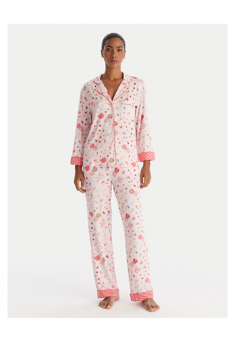 Kate Spade Pijamale dama roz cu imprimeu