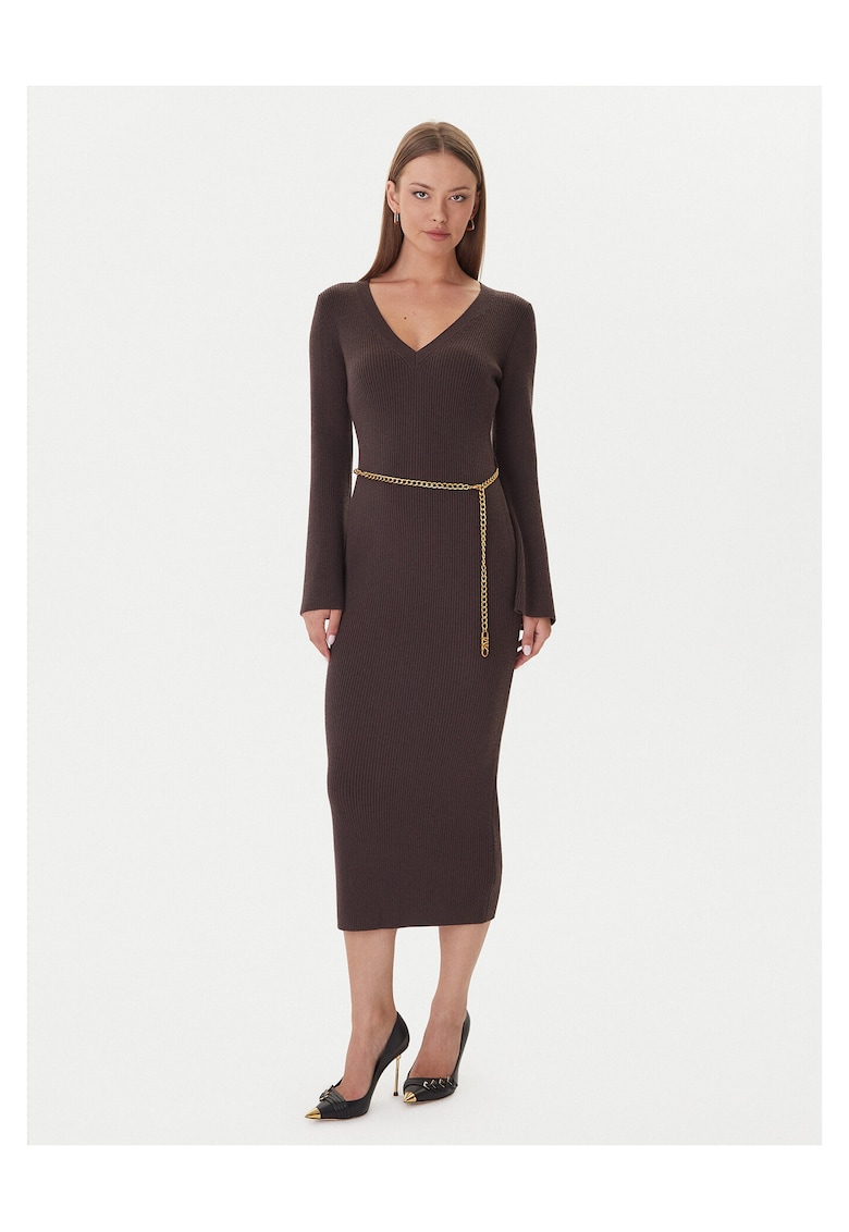 Rochie tricotata de dama maro - tricot