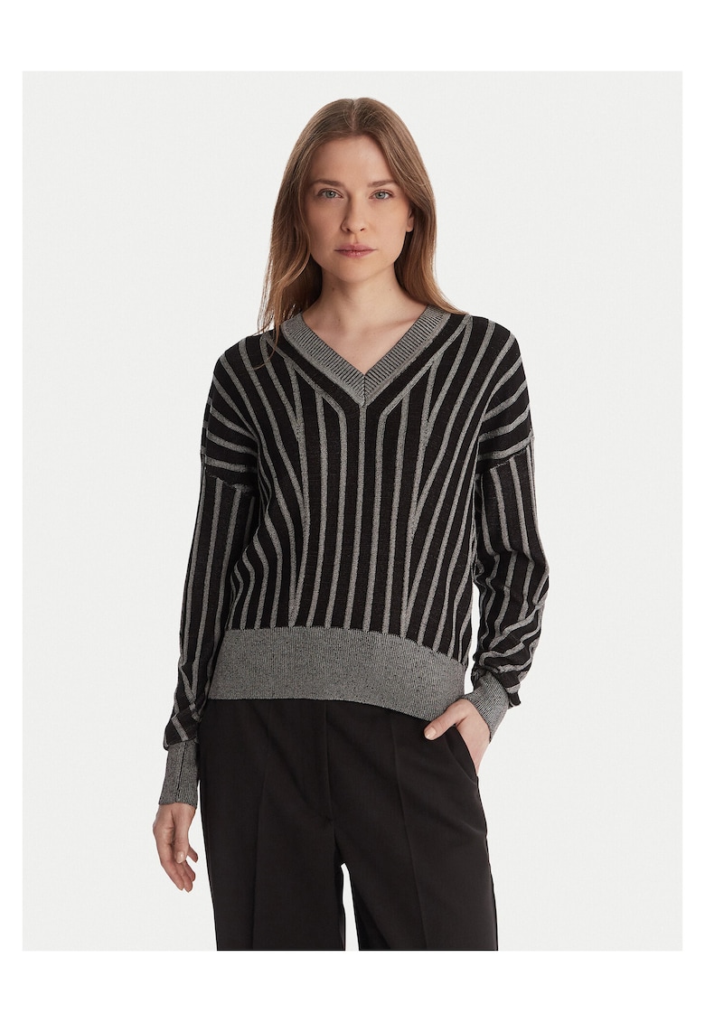 Pulover de dama negru - gri -