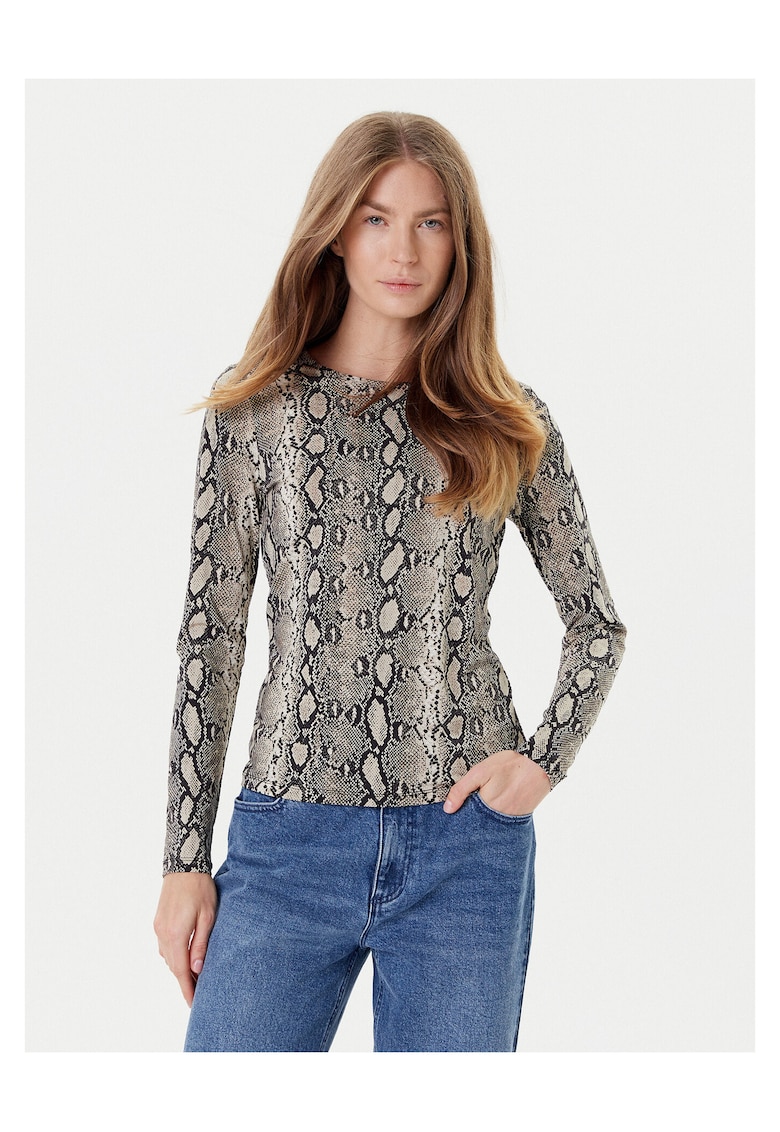 Bluza dama bej - cu imprimeu