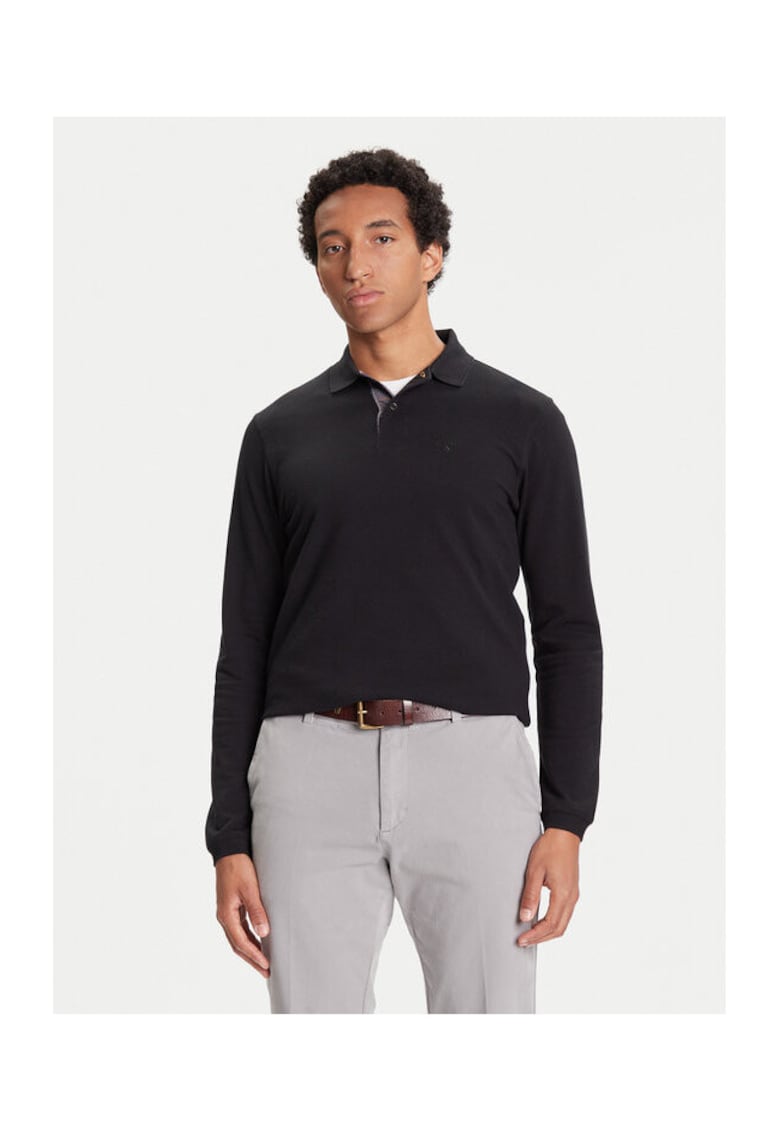 Barbour Bluza polo barbati negru - bumbac