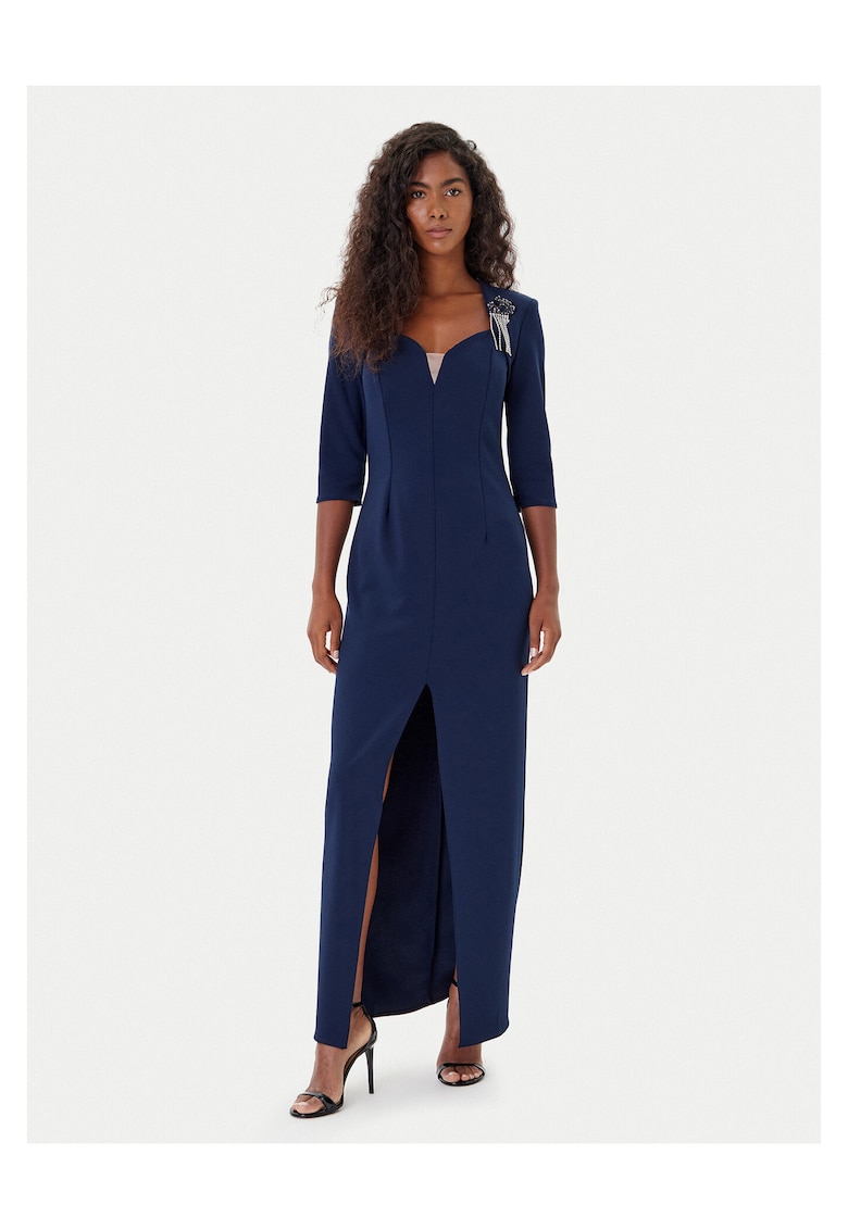 Rochie de seara dama bleumarin - fabric elegant