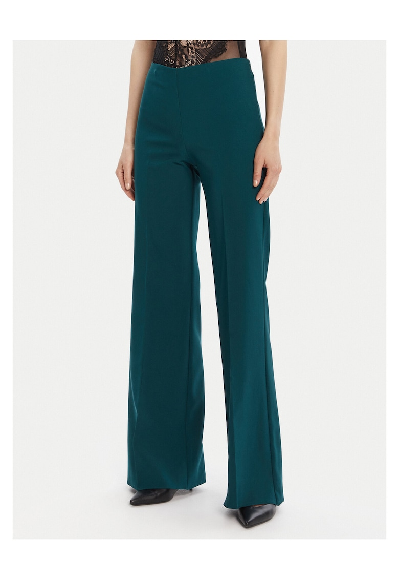 Pantaloni evazati pentru dama - palazzo - verde