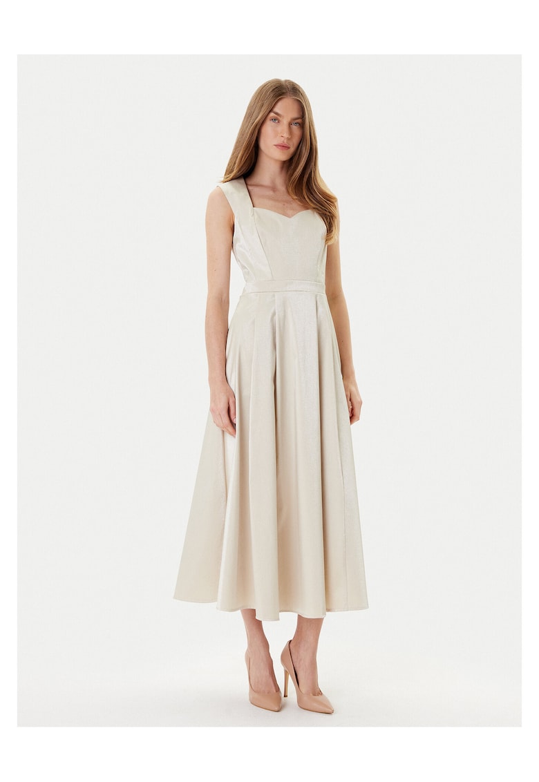 Rochie de cocktail dama bej - fabric usor