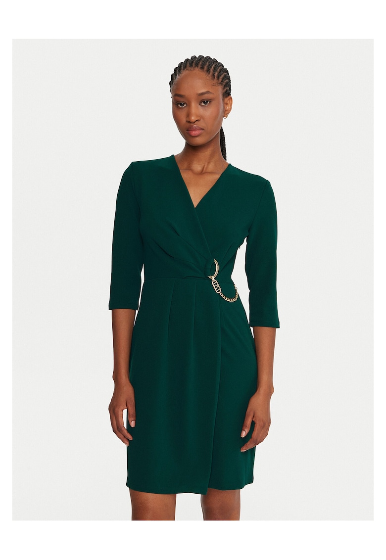 Rochie cocktail - verde - poliester - fermoar -