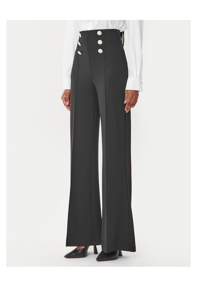 Pantaloni dama - negru - cu talie inalta -