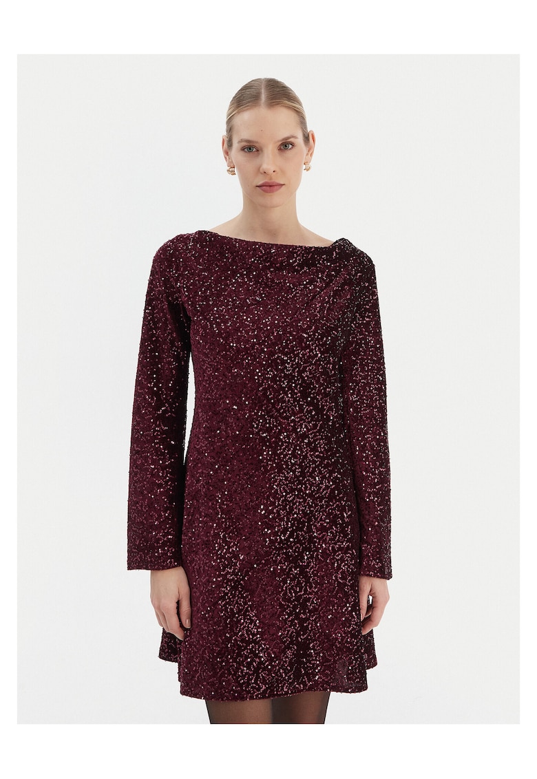Rochie de cocktail dama visiniu - fabrica de calitate