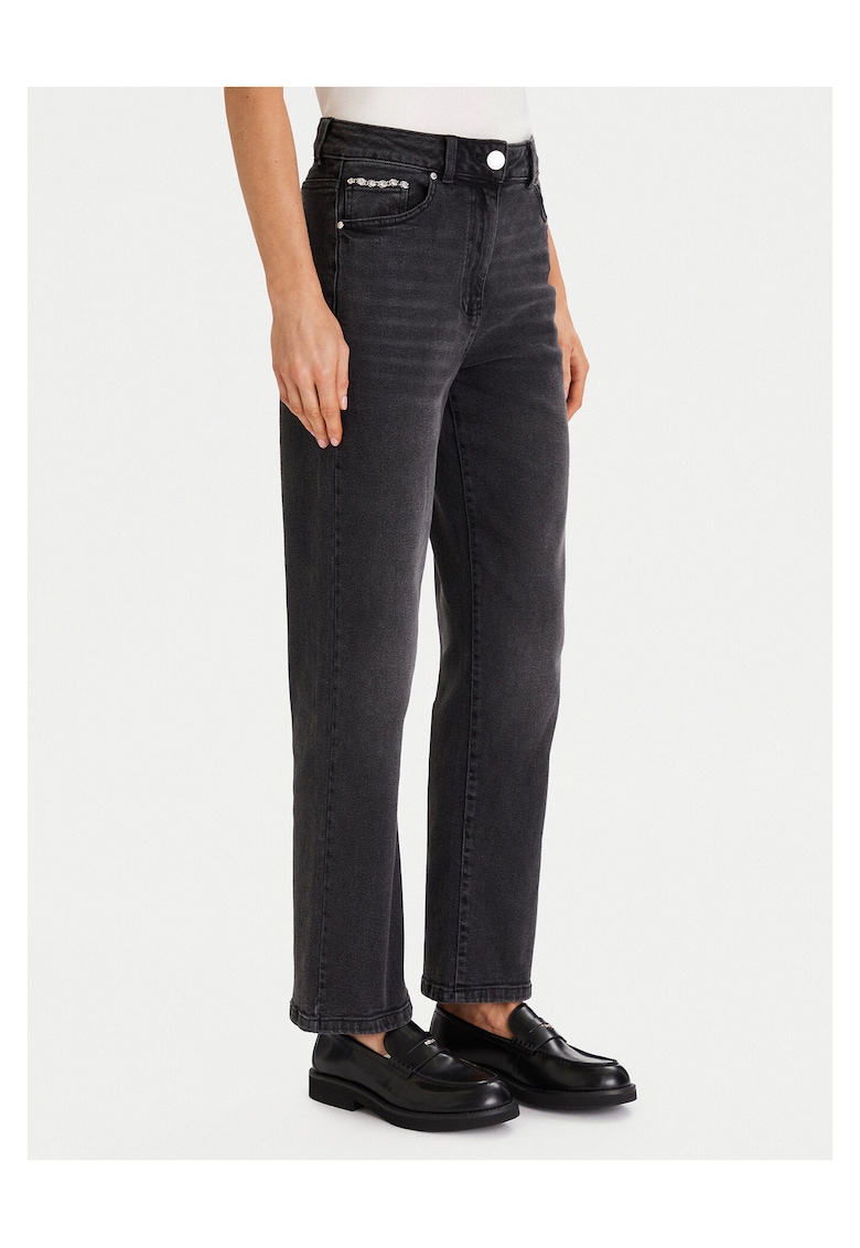 Blugi dama model wide leg - negru -