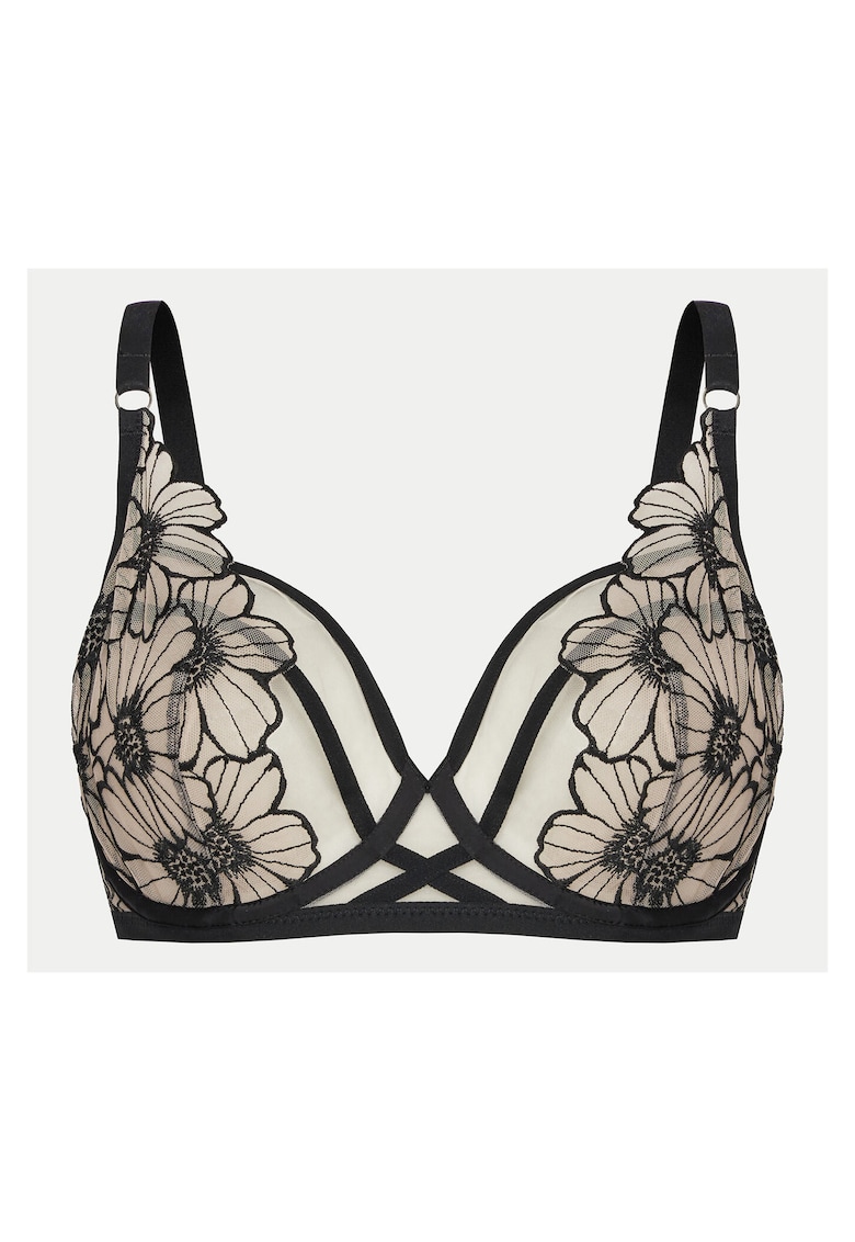 Sutien dama - cu sarma - negru/bej -
