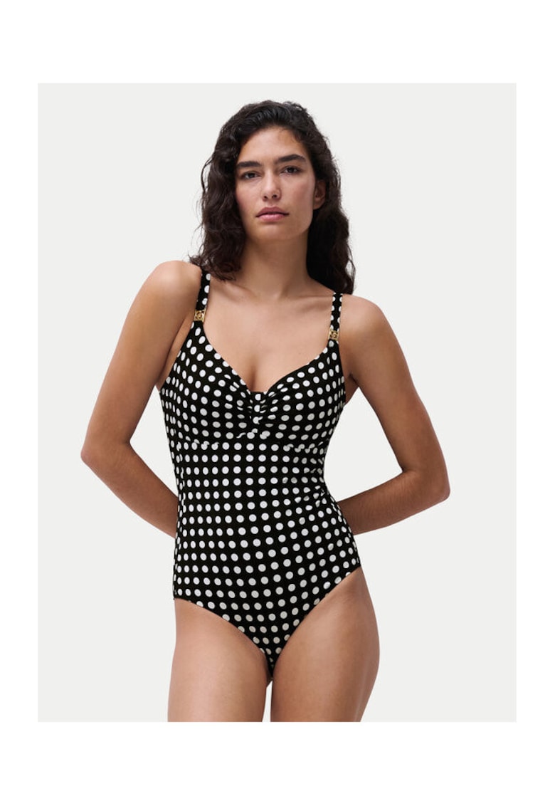 Costum de baie dama - Alb/Negru