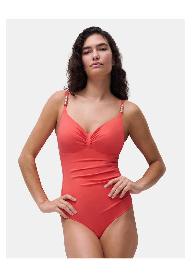 Costum de baie dama culoare coral