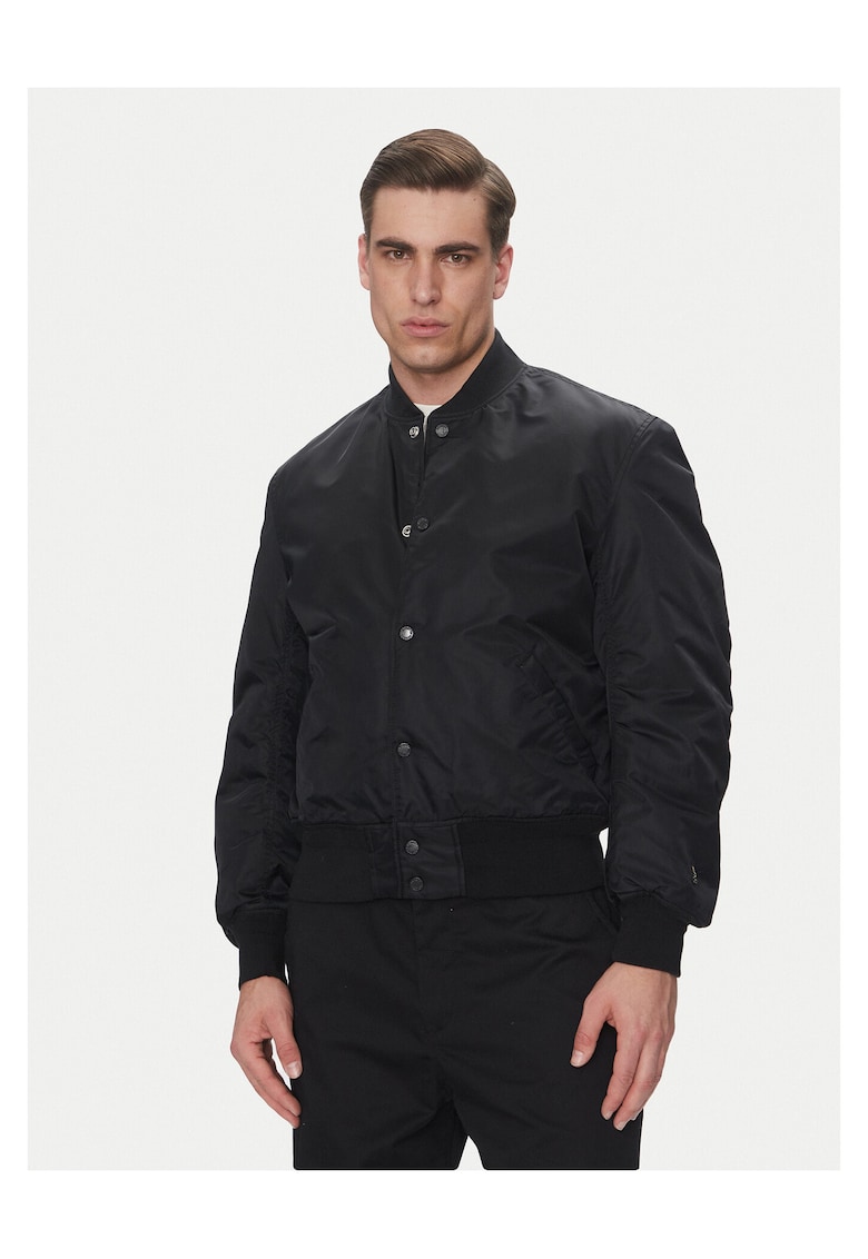 Geaca bomber barbati negru - material rezistent