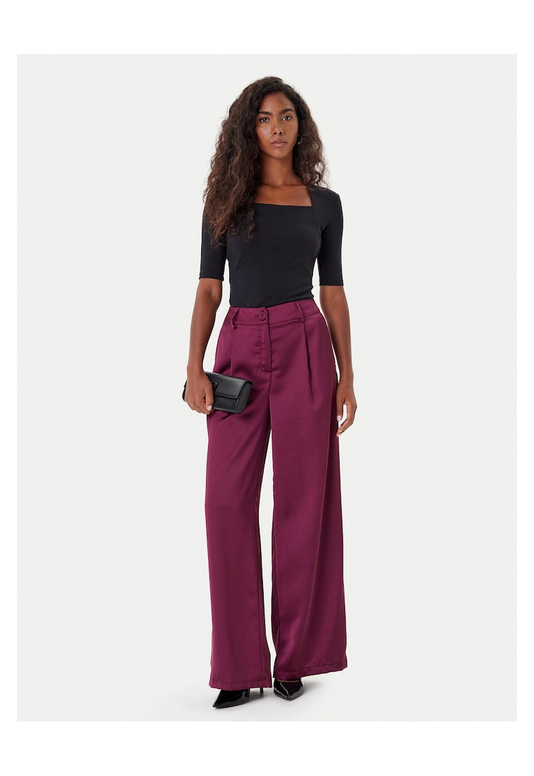 Pantaloni dama palazzo - visiniu