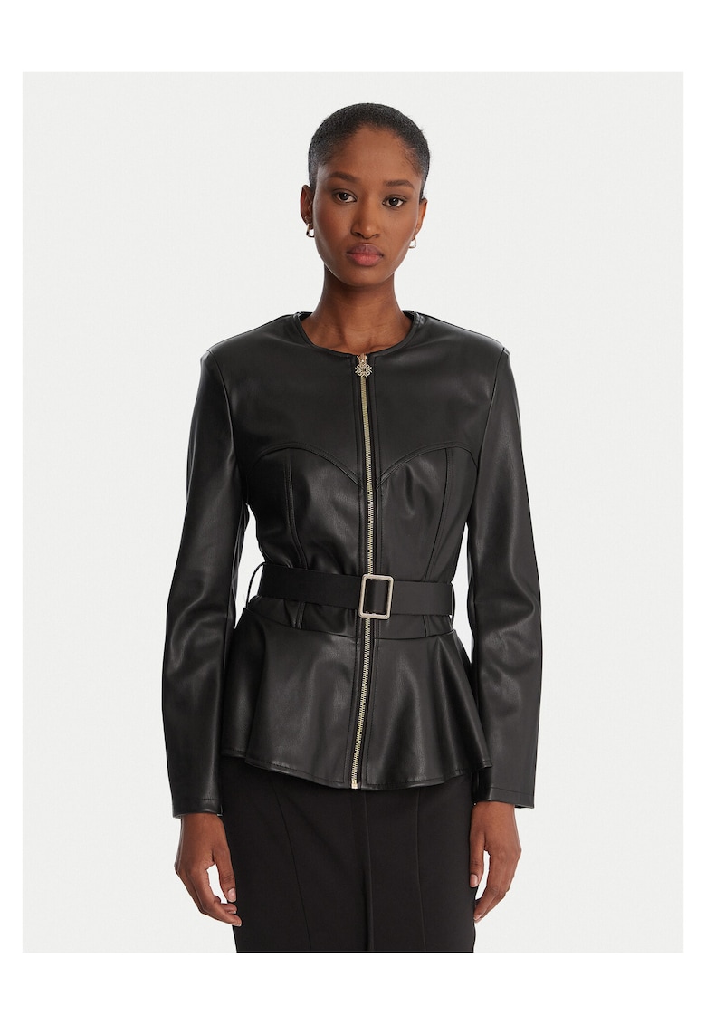 Jacheta imitatie piele dama negru
