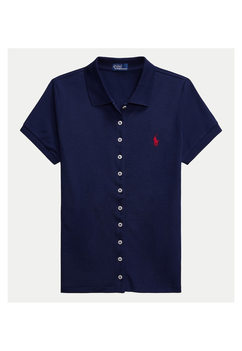 Tricou dama - Bleumarin - Cu nasturi