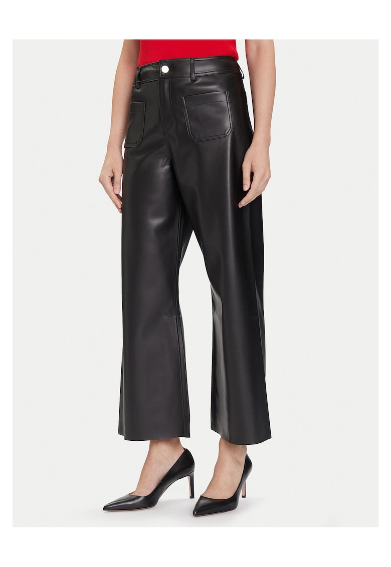 Pantaloni dama piele ecologica - negru -