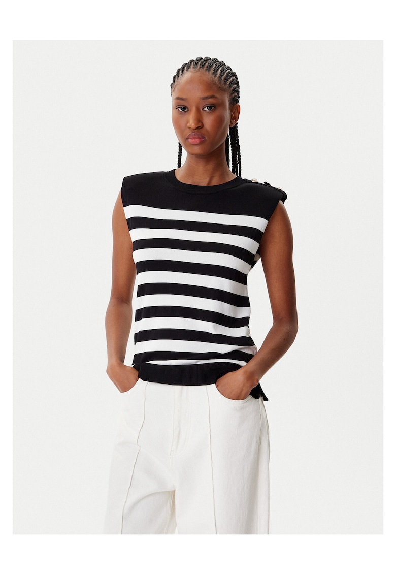 Pulover dama negru/alb