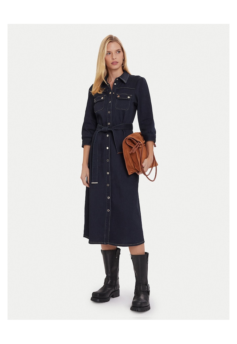 Rochie din denim pentru femei bleumarin