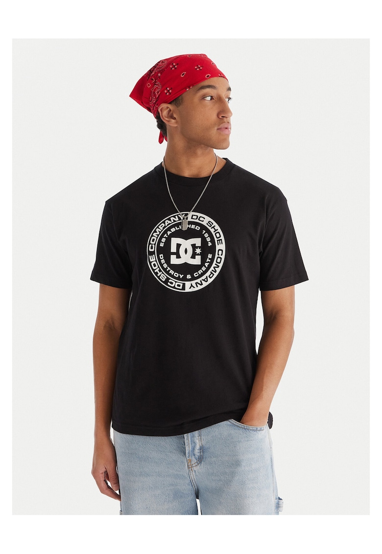 DC Shoes Tricou barbati culoare negru - bumbac