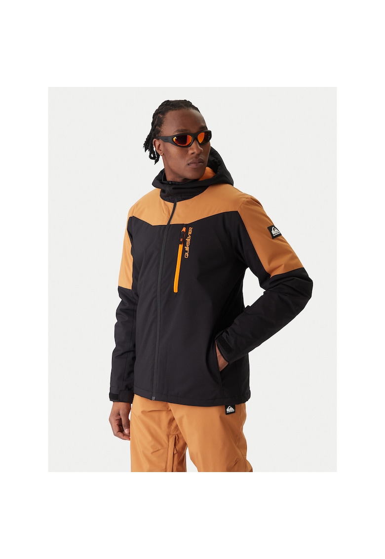 Geaca snowboard barbati negru - portocaliu