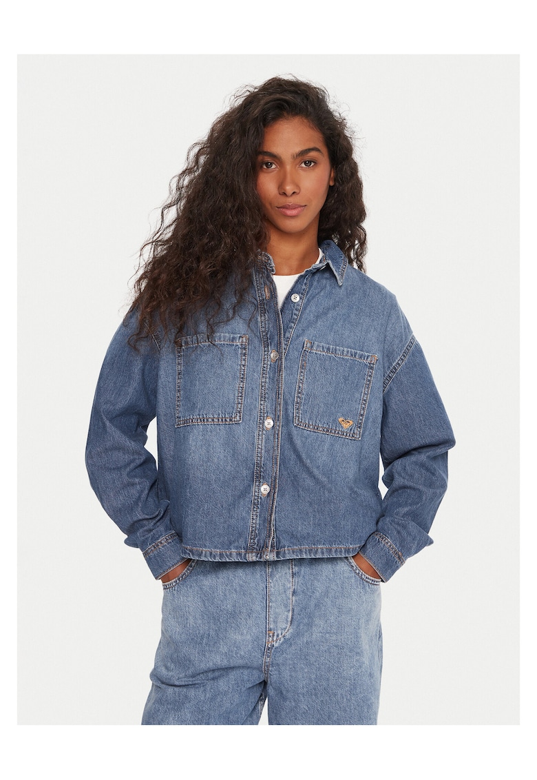 Camasa din denim pentru femei albastru