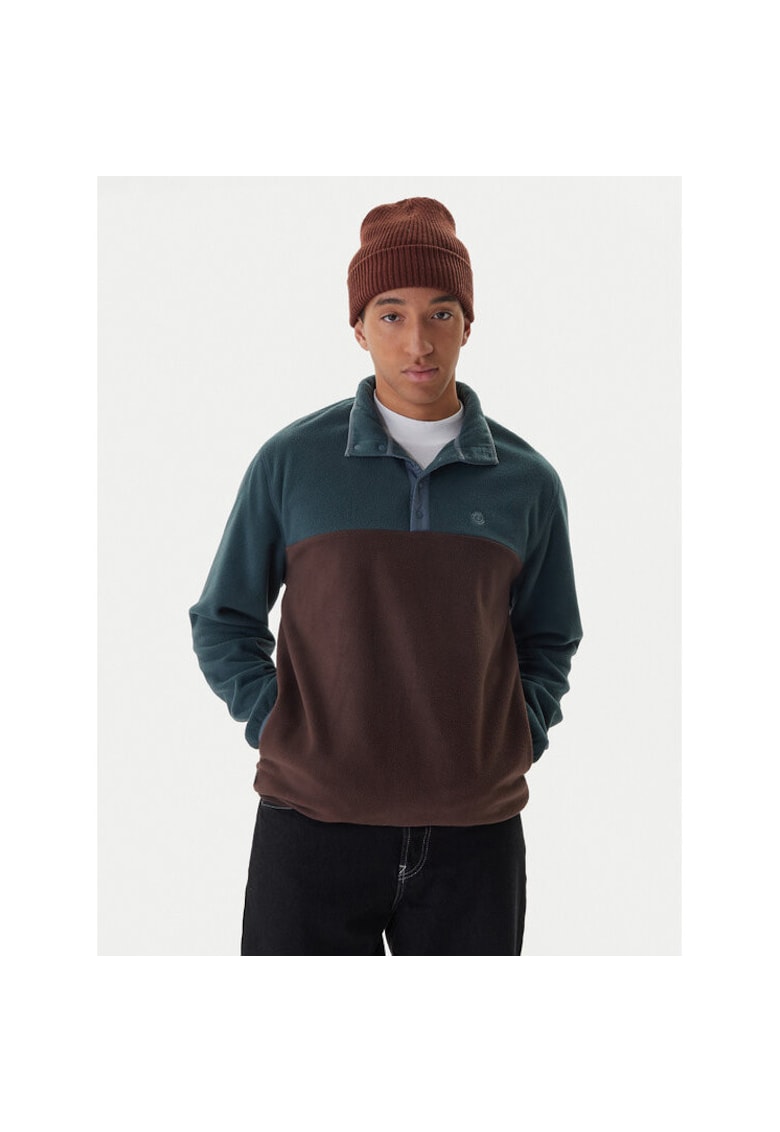 Element Bluza sport barbati polar - maro-verde -