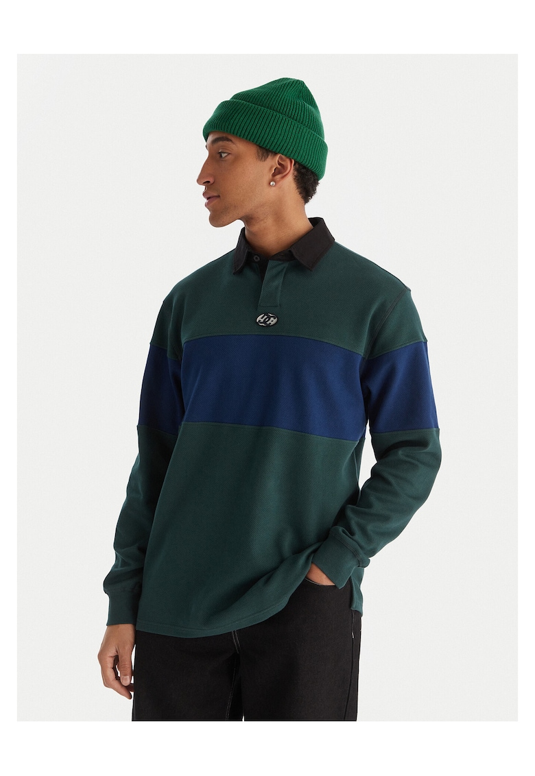 Bluza polo barbati verde - bumbac -