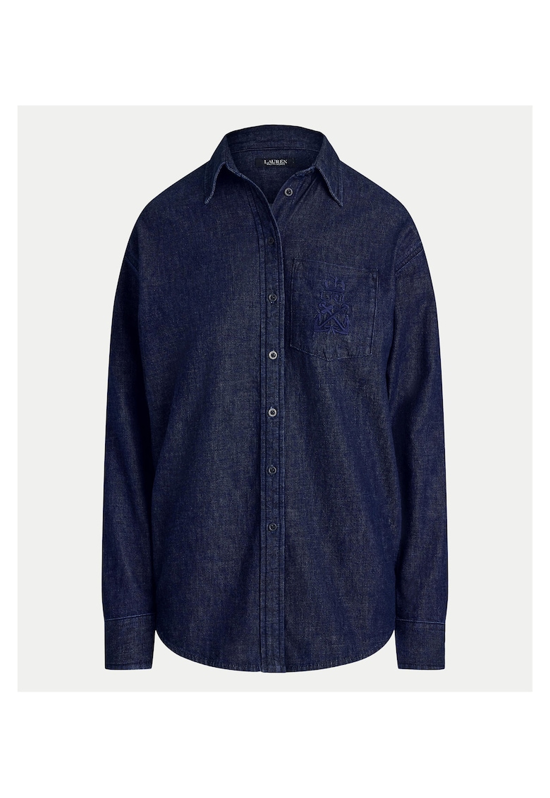 Camasa din denim pentru femei bleumarin