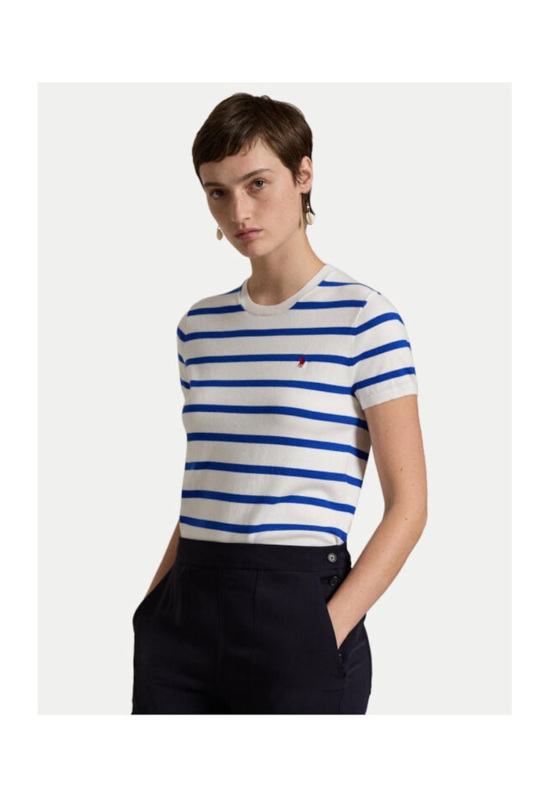 Tricou dama albdwqfwqd - Alb/Bleumarin