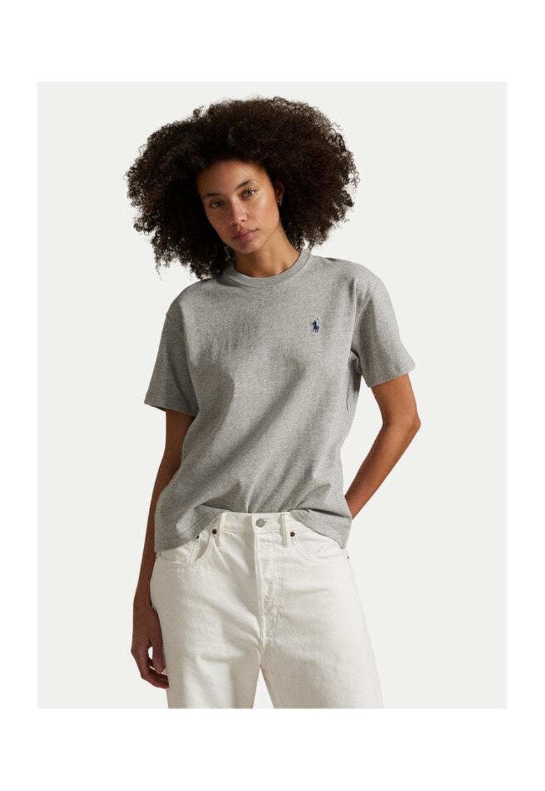 Tricou dama - gri - bumbac -