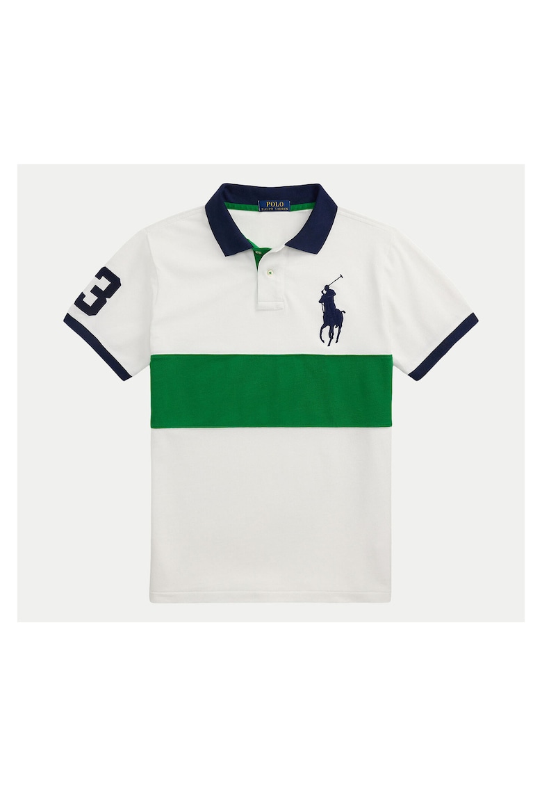 Tricou barbati colorat - alb - bumbac -