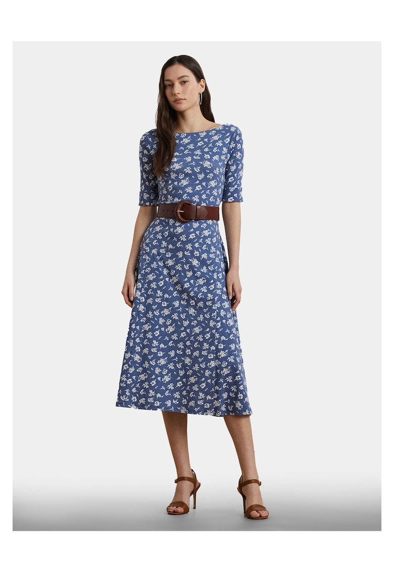 Rochie de zi - albastru - material de calitate